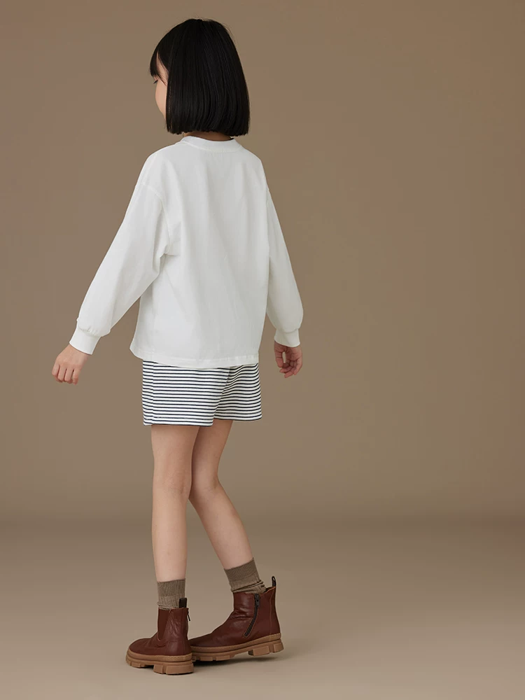 Quần áo trẻ em mùa xuân thu quần short trẻ em quần dài vừa đa năng phong cách giản dị quần váy sọc trắng xanh hải quân cho trẻ lớn hơn phong cách thời trang