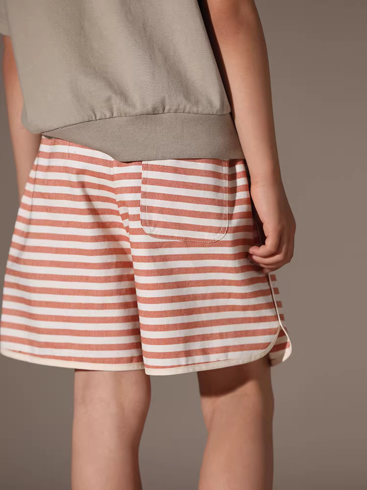 Quần áo mùa hè mới dành cho bé trai và bé gái, quần cotton chất lượng cao, quần short thể thao họa tiết sọc bố mẹ và con.