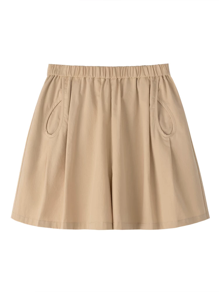 Quần ống rộng màu kaki thông thường dành cho trẻ em, quần short năm điểm rộng rãi bằng vải cotton dành cho bé gái, quần short mỏng mùa hè dành cho trẻ lớn.