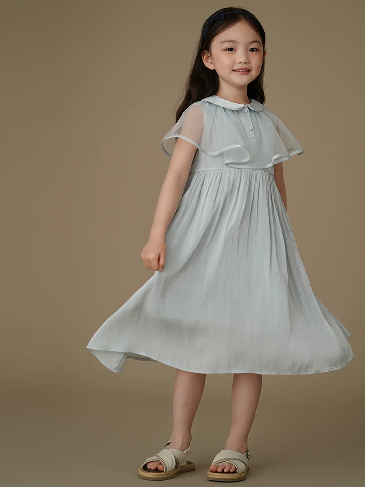 Quần áo trẻ em mùa hè váy ba lỗ trẻ em váy công chúa kiểu Pháp váy cổ búp bê váy sinh nhật cho bé gái dành cho trẻ lớn hơn
