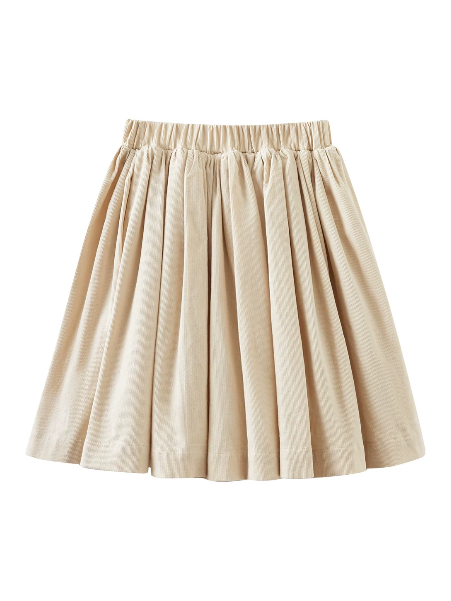 Váy nhung trẻ em cho mùa thu đông, dày dặn và ấm áp, váy chữ A màu mơ cho bé gái, váy cotton phong cách Hàn Quốc