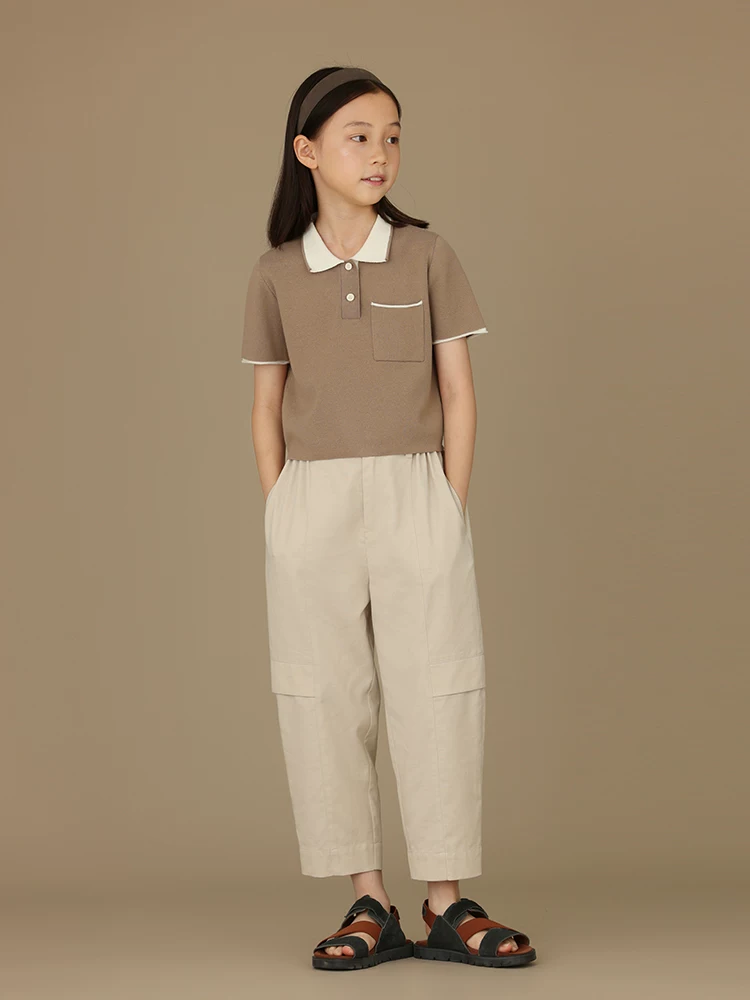 Quần áo trẻ em dệt kim mùa hè Áo thun cotton Polo Áo thun thông thường cho bé trai và bé gái Áo ngắn tay mang lại cảm giác cao cấp