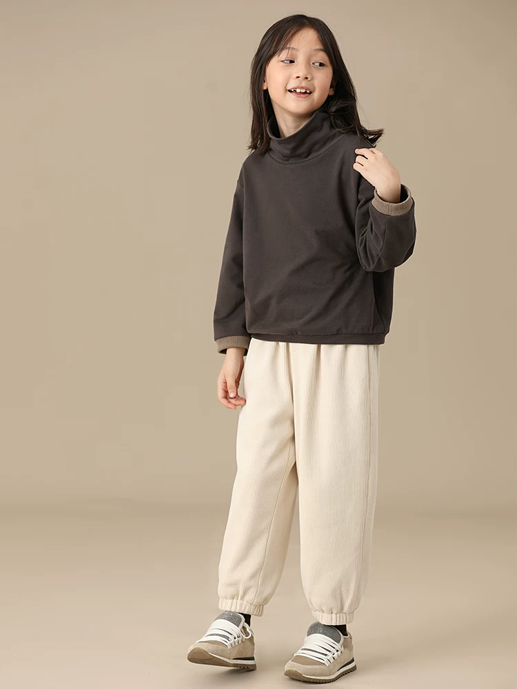 Quần áo trẻ em Hazi Thu Đông Hàng mới về Bé trai và bé gái Quần jogger có lót lông cừu ấm áp cho trẻ em Quần jogger có lưng thun dày mùa đông