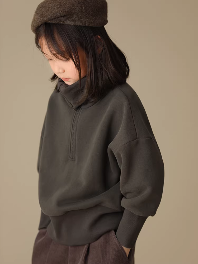 Quần áo trẻ em mùa xuân thu cotton áo thun màu trơn giản dị đa năng áo khoác bé trai bé gái áo dài tay áo len