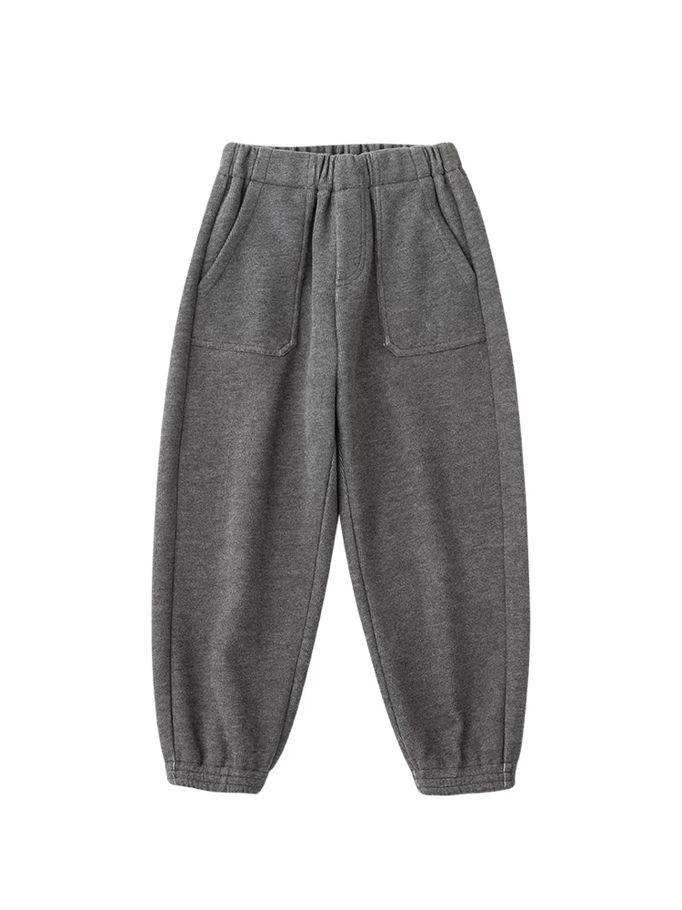Quần mùa đông cho bé trai và bé gái, lót lông cừu, dày dặn, kiểu jogger, chất liệu cotton rộng rãi, quần ấm áp, thoải mái cho trẻ em.