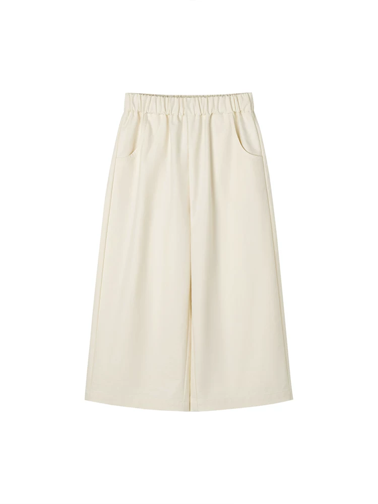Quần áo trẻ em quần âu màu trắng nhạt cho mùa xuân và mùa thu, quần dài cotton thân thiện với làn da cho bé trai và bé gái, quần ống thẳng sành điệu.