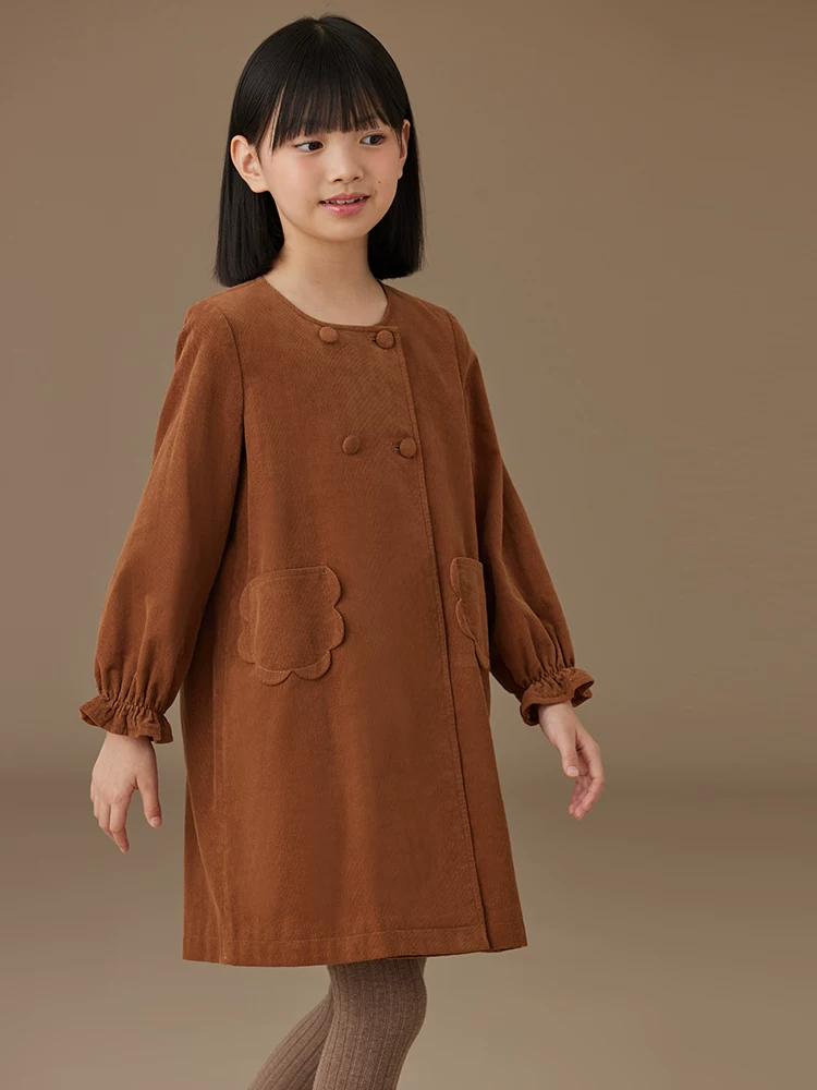 Áo khoác trẻ em mùa xuân thu, chất liệu cotton, kiểu dáng đa năng, áo bé gái, kiểu dáng dài trung bình