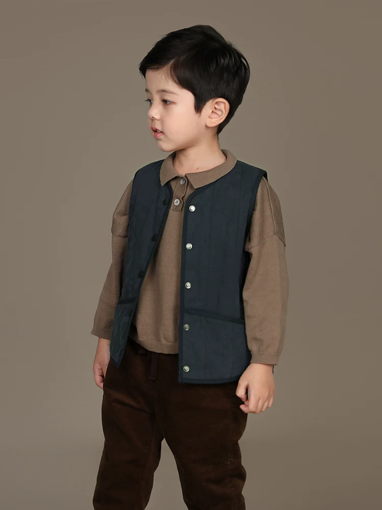 Quần áo trẻ em Hazi Mùa thu Hàng mới về Bé trai và bé gái Áo vest cotton mỏng dành cho cha mẹ và con cái Áo vest cotton mỏng Áo khoác vest cho bé