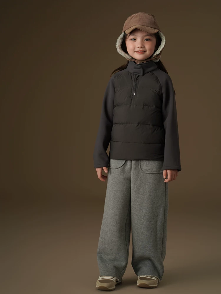 Quần dài trẻ em lót lông cừu dày dặn ấm áp, kiểu dáng suông rộng, chất liệu cotton 100%, dành cho bé trai và bé gái.