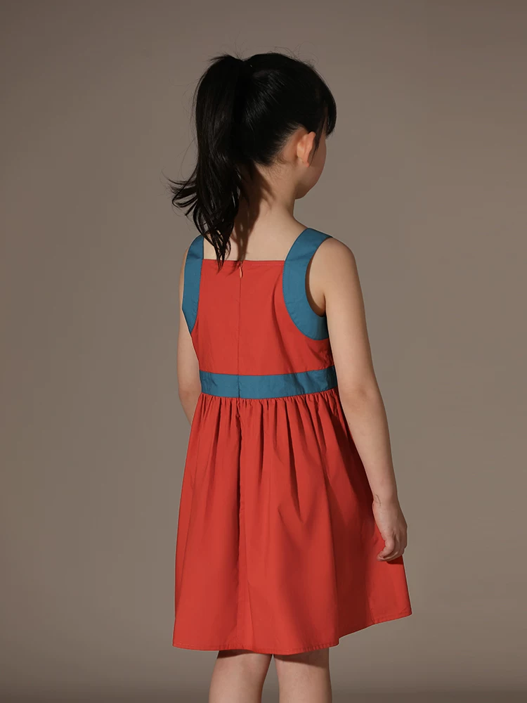 Áo ba lỗ cotton nguyên chất phong cách mẹ và bé phối màu mùa xuân hè, kiểu đầm công chúa cho bé gái