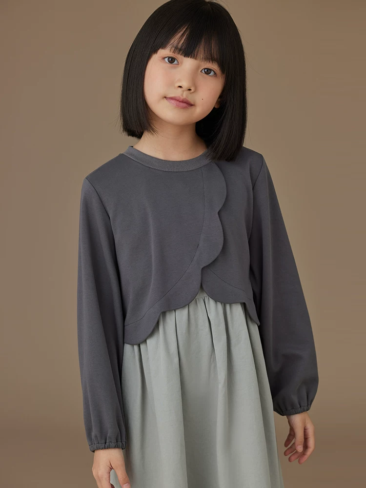 Quần áo trẻ em áo khoác dài tay áo vest mỏng váy đơn giản thanh lịch váy bé gái bộ hai mảnh mùa xuân và mùa thu