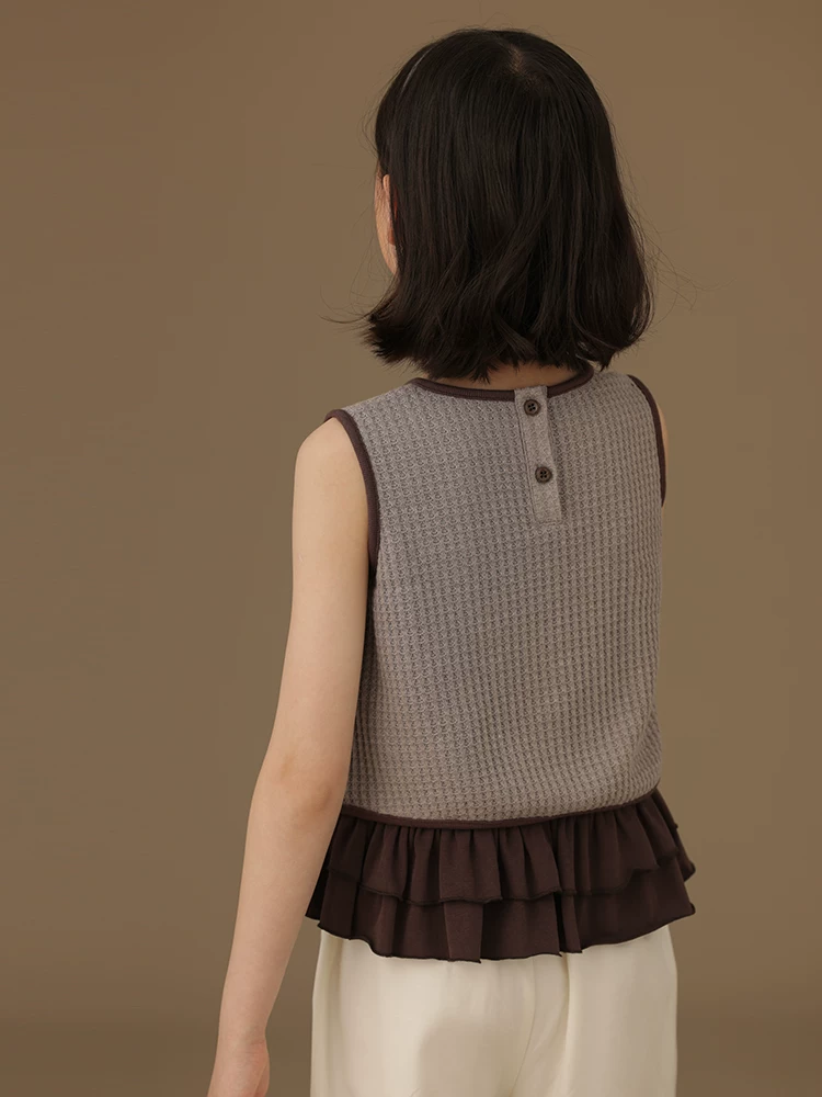 Quần áo trẻ em phong cách Hàn Quốc áo vest trẻ em thông thường đa năng áo sơ mi cơ bản cho bé gái top 25 mùa hè phong cách mới hợp thời trang
