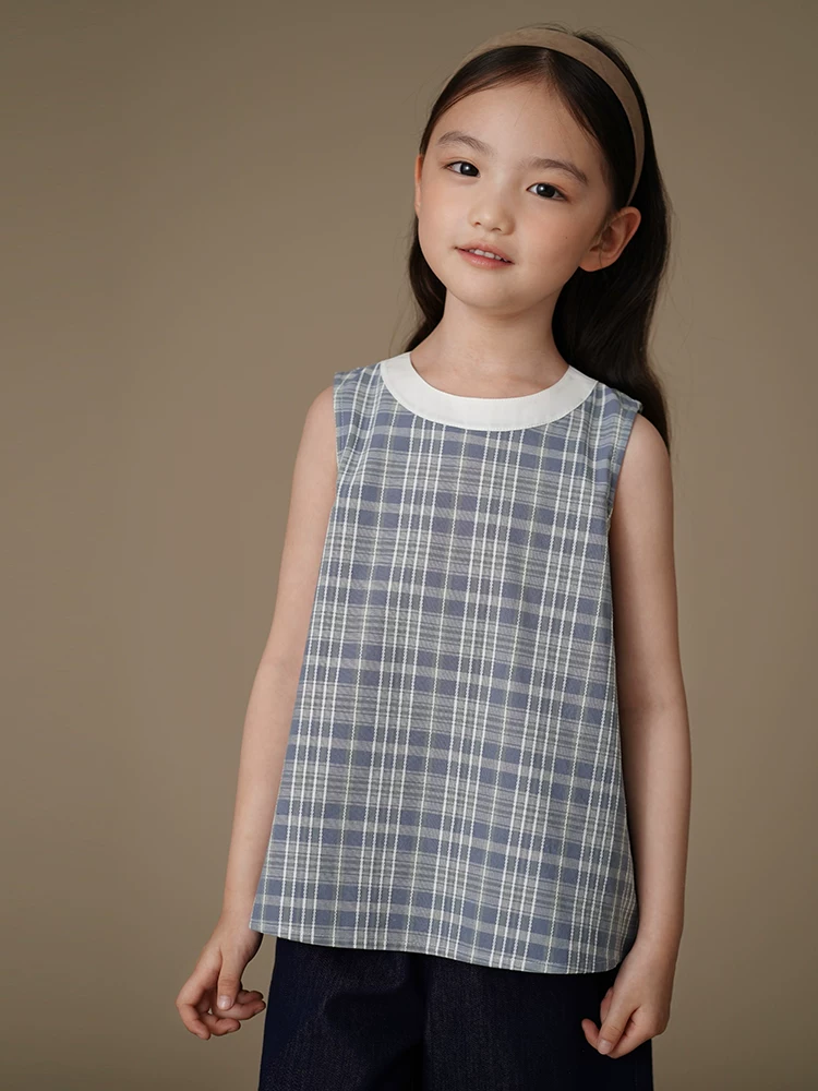 Quần áo trẻ em mùa hè Áo kiểu Nhật Bản giản dị mặc mùa hè đơn giản Áo sơ mi kẻ sọc cho bé gái Trang phục cha mẹ và con gái phong cách mẹ-con gái