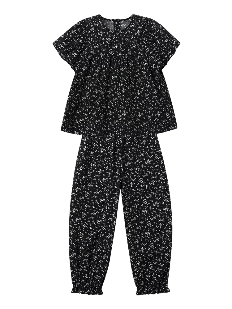 Quần áo mùa hè cho trẻ em áo sơ mi ngắn tay họa tiết hoa quần jogger quần crop bé gái trang phục mùa hè mỏng