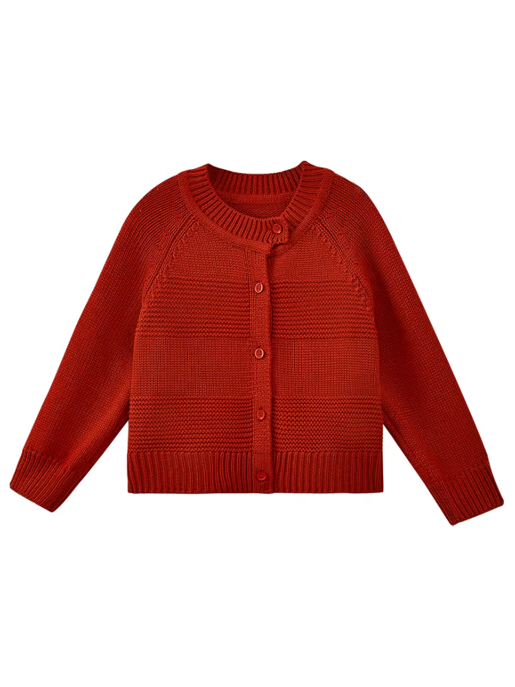 Áo len dệt kim dày dặn giữ ấm cho bé gái, áo len màu đỏ, áo len lót cho bé gái