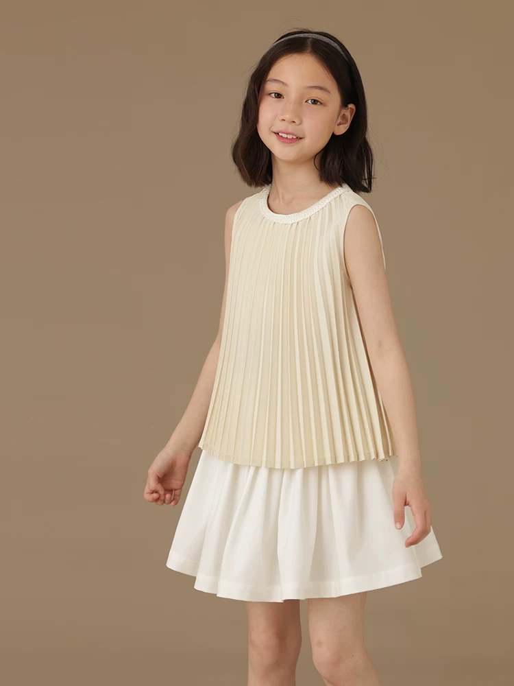 Áo không tay trẻ em thiết kế thanh lịch, áo gile bé gái mùa hè, áo khoác mỏng, quần áo mùa hè mới cho bé gái.