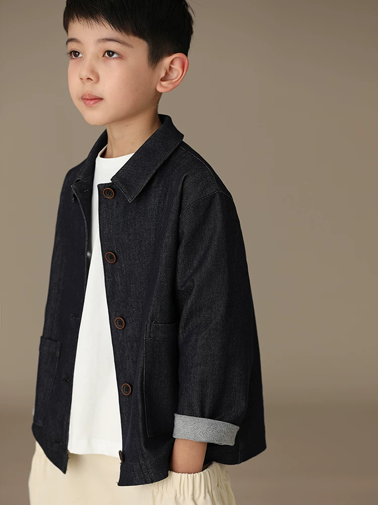 Quần áo trẻ em mùa xuân thu áo trẻ em áo sơ mi dài tay cổ điển giản dị áo khoác denim cho bé trai và bé gái cho trẻ lớn hơn