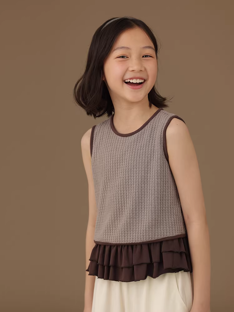 Quần áo trẻ em phong cách Hàn Quốc áo vest trẻ em thông thường đa năng áo sơ mi cơ bản cho bé gái top 25 mùa hè phong cách mới hợp thời trang