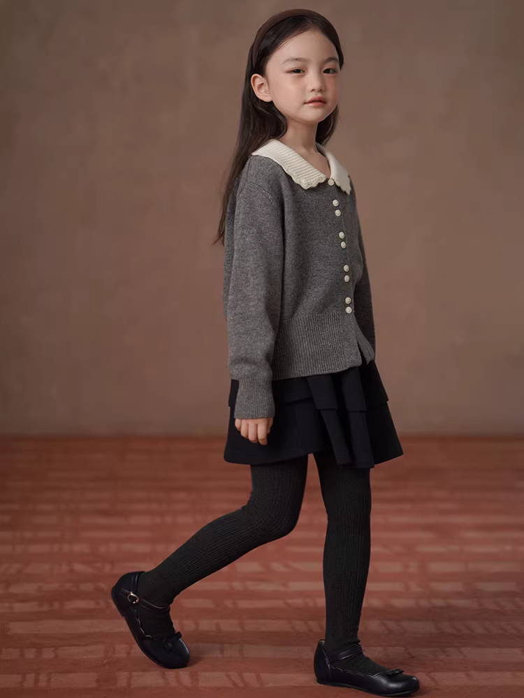 Quần áo trẻ em mùa thu đông phong cách Hàn Quốc áo len dệt kim cho bé gái áo len len cổ búp bê áo len cho bé gái