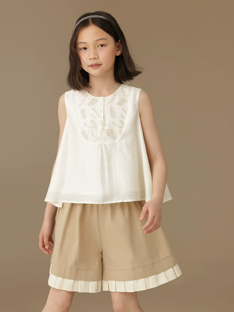 Quần short trẻ em đa năng, quần ống rộng cao cấp cho bé gái, quần váy, quần mùa hè kiểu dáng mỏng cho bé gái