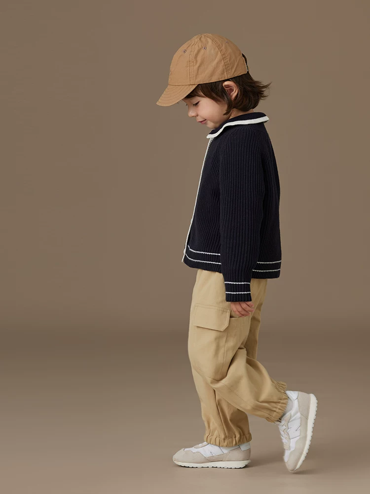 Quần kaki thường ngày cho trẻ em, quần cargo trẻ em, quần jogger toàn cotton cho bé trai và bé gái, mùa xuân và mùa thu.