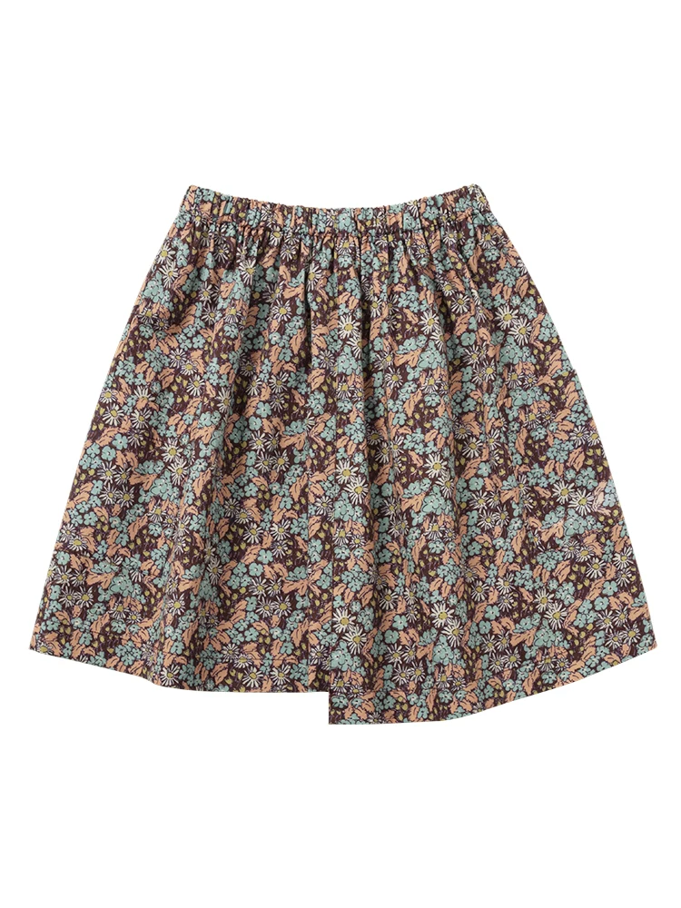 Quần áo trẻ em Hazi phong cách cổ điển Pháp hoàn toàn bằng vải cotton váy hoa giản dị dành cho trẻ em váy nửa váy trẻ em váy ngắn mùa hè mỏng