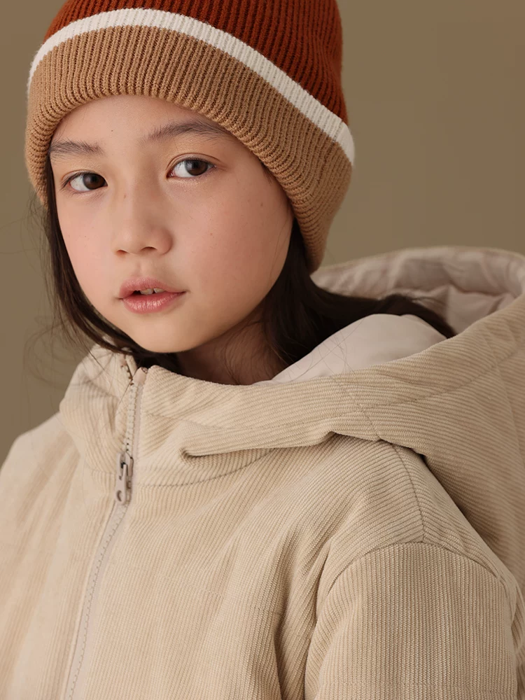 Hazi Quần Áo Trẻ Em 24 Mùa Đông Bộ Sưu Tập Mới Cotton Ren Định Cha Mẹ-Con Dày Đệm Áo Có Mũ Trùm Đầu Dây Kéo
