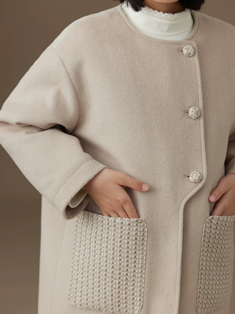 Áo khoác kaki trẻ em mùa thu đông giản dị áo khoác len chần bông đơn giản Áo khoác len bé gái phong cách cha mẹ và con cái