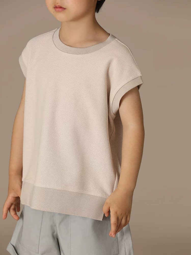 Quần áo trẻ em Hazi Áo vest mùa hè Áo vest ngắn tay có họa tiết dệt kim dành cho trẻ em dành cho cha mẹ và con cái