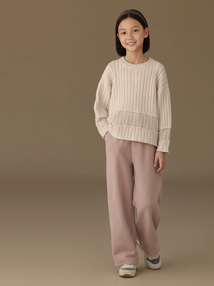 Bộ quần áo thu đông cho bé gái, chất liệu cotton 100%, kiểu phối lưới dễ thương, áo kiểu patchwork, quần dài, áo nỉ dày dặn.
