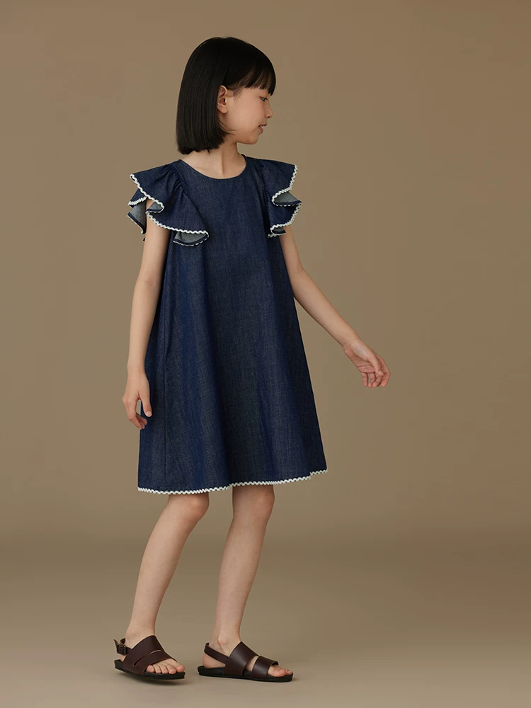 Quần áo trẻ em váy vest mùa hè cotton thoáng khí thân thiện với làn da váy denim bé gái váy bé gái có thiết kế đầy phong cách