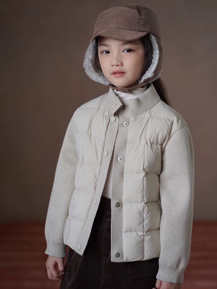 Quần áo mùa đông cho trẻ em Áo khoác dệt kim cổ cao nửa cổ dành cho bé trai và bé gái Áo ấm đồng phục học sinh lớp trong