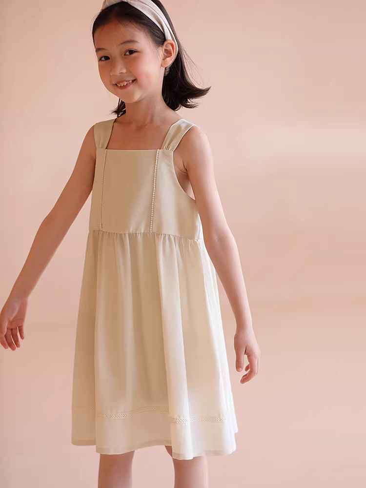 Quần áo trẻ em Hazi Đầu thu Hàng mới về Phong cách cha mẹ và con gái Nhật Bản Đơn giản đi làm Váy cotton không tay