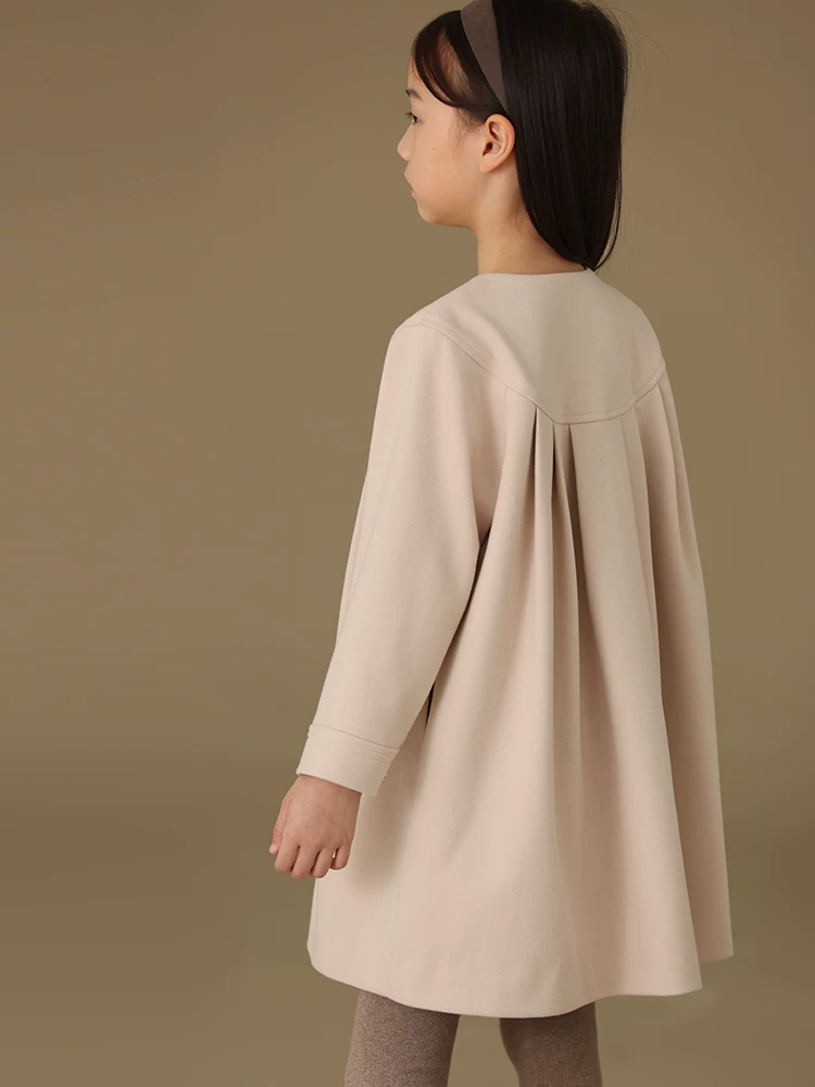 Quần áo trẻ em áo khoác thu đông, áo khoác dày giữ ấm kiểu trench coat cho trẻ lớn, áo khoác len thời trang cho bé gái.