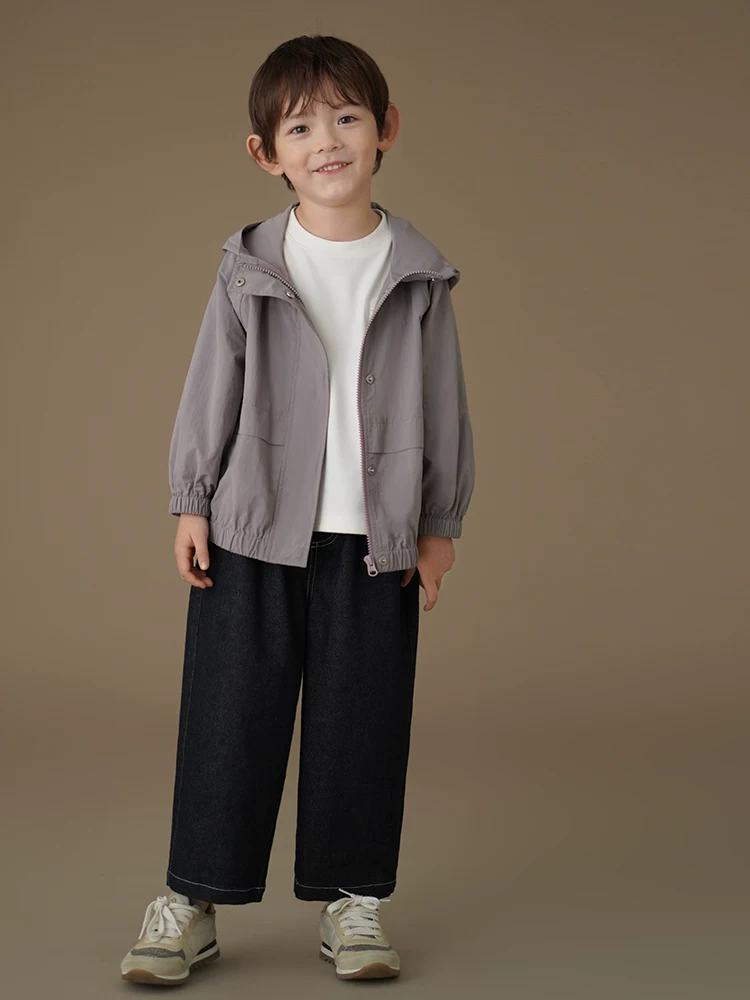 Quần áo trẻ em mùa xuân hè phong cách Nhật Bản quần dài dáng rộng quần denim giặt mềm bé trai và bé gái quần cà rốt thời trang