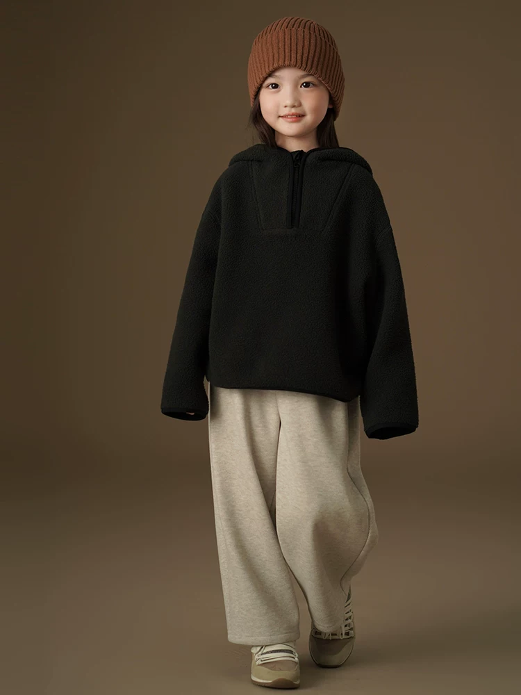 Quần áo trẻ em mùa thu đông áo khoác nỉ ấm áp bé trai và bé gái áo hoodie đơn giản giản dị