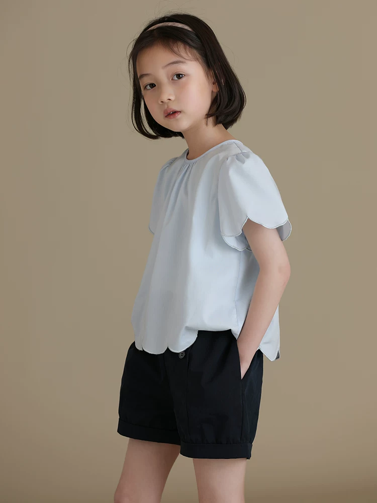 Quần áo trẻ em Hazi Sản phẩm mới Cotton chải kỹ Thân thiện với làn da Sweet Cloud Áo cổ tròn tay ngắn dành cho cha mẹ và con cái Áo sơ mi nhỏ cho bé gái mùa hè