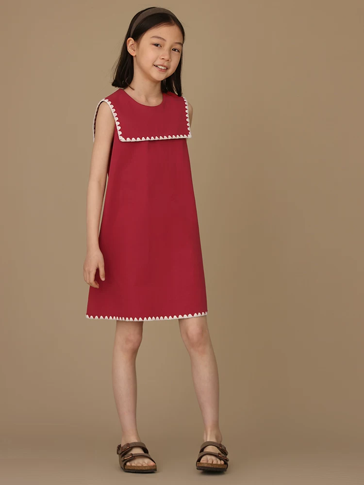 Quần áo trẻ em váy mùa hè váy ngày lễ sinh nhật cho trẻ lớn hơn váy vest váy đỏ cho bé gái mùa hè