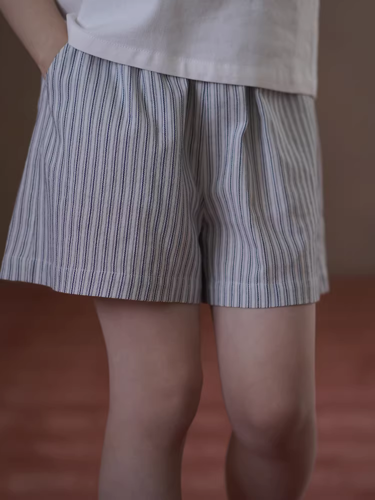 Quần áo mùa hè cho trẻ em Quần sọc kiểu Nhật Quần short cotton thân thiện với da Quần short bé gái thường ngày kiểu dáng mỏng mùa hè