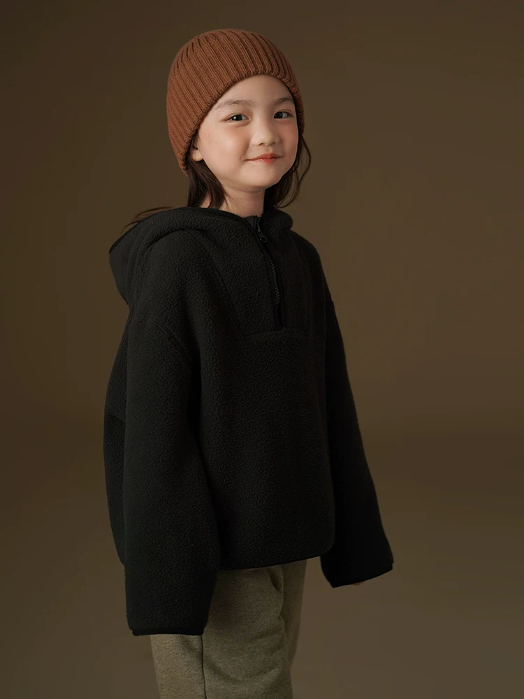 Quần áo trẻ em mùa thu đông áo khoác nỉ ấm áp bé trai và bé gái áo hoodie đơn giản giản dị