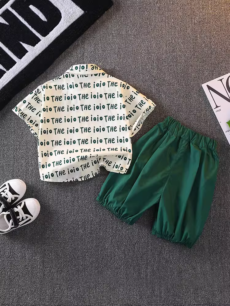 Trang phục mùa hè cho bé trai 2025, quần áo mùa hè ngắn tay thời thượng mới, phong cách hot trend mạng xã hội, áo mát mẻ cho trẻ em, quần áo trẻ em