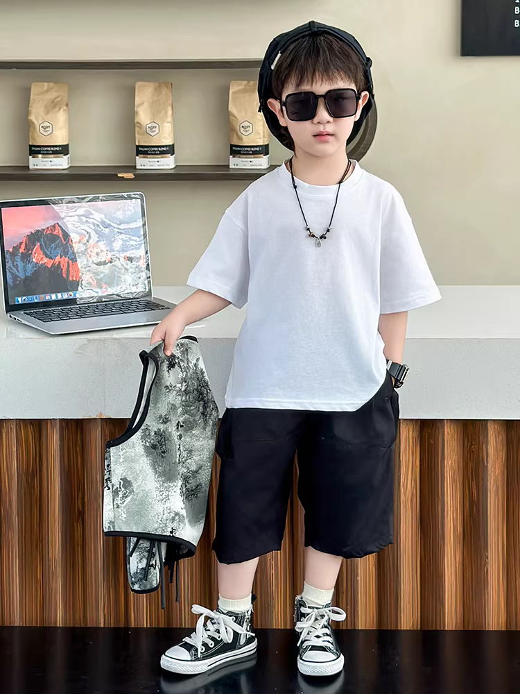 Hanfu dành cho trẻ em dành cho bé trai, bộ trang phục mùa hè kiểu Trung Quốc mới, bộ đồ ba mảnh mỏng dành cho trẻ sơ sinh, trang phục biểu diễn trang phục cổ xưa dành cho bé trai.