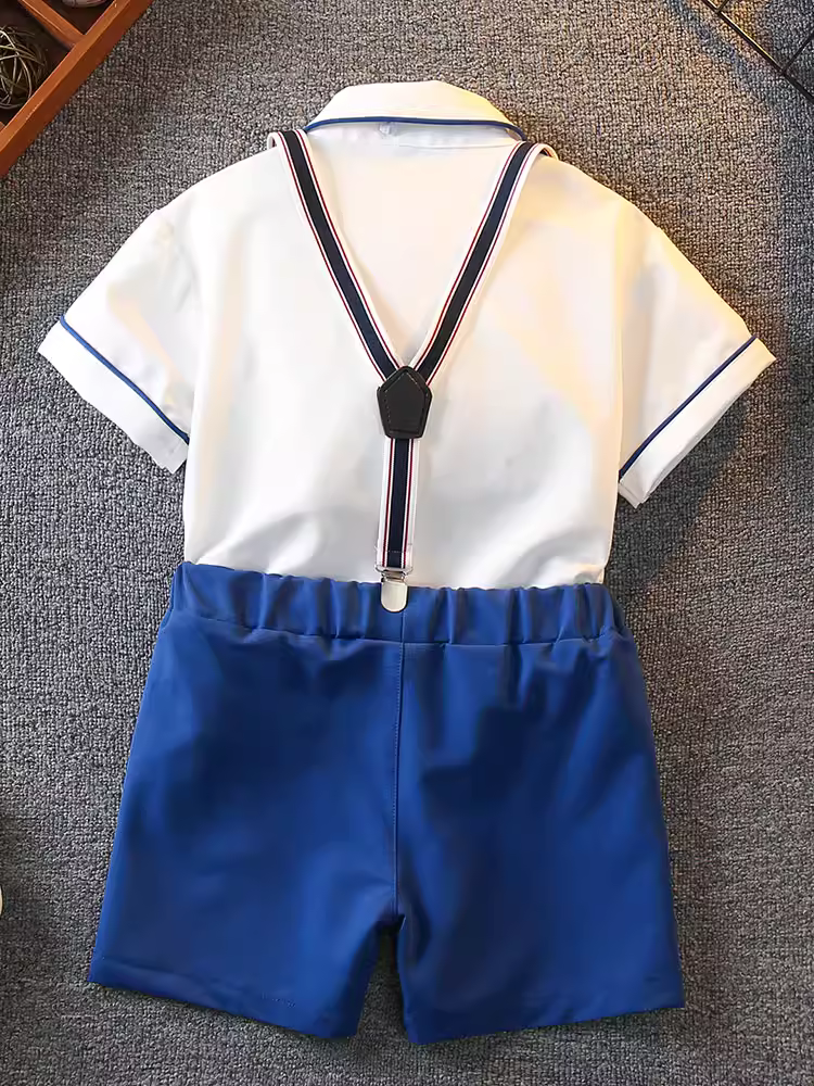 Trang phục trang trọng cho bé trai, trang phục dẫn chương trình, bộ vest hoa ngắn tay cho trẻ em, trang phục biểu diễn đàn piano, bộ đồ biểu diễn cho bé trai