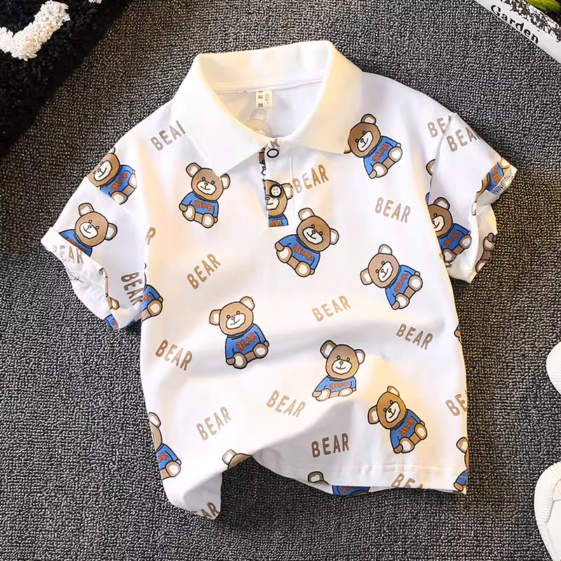 Quần áo trẻ em áo thun ngắn tay bé trai 2025 mẫu mới hè mỏng thời trang thương hiệu áo bé trai kiểu polo sành điệu
