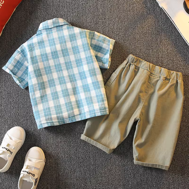 Bộ đồ hè bé trai 2025, áo vest hè trẻ em mới, thời trang, mát mẻ, bộ ba món thể thao cho bé