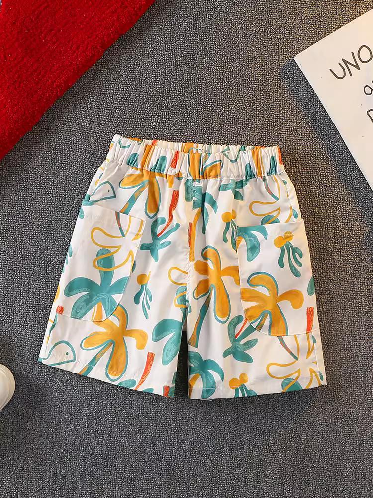 Quần đùi hè bé trai kiểu mới 2025, quần trẻ em mùa hè thời trang, quần đùi rộng rãi năm phần, quần đùi đi biển hè cho bé trai