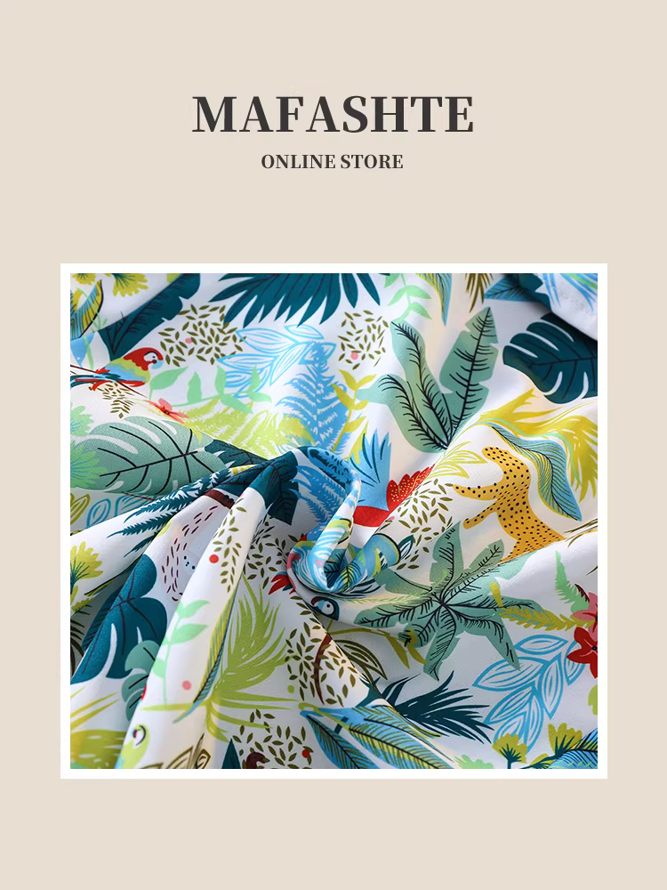 Bộ áo sơ mi hè bé trai 2025 kiểu mới thời trang trẻ em phong cách Hồng Kông áo hoa đi biển bộ đồ hè hai mảnh