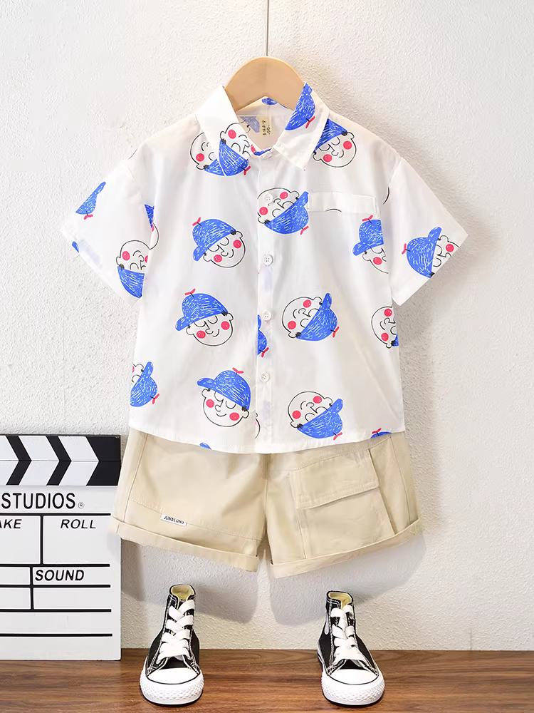 Trang phục mùa hè cho bé trai 2025, áo không tay thời trang, mát mẻ, quần áo trẻ em và trẻ nhỏ, áo thun ngắn tay hot trend mạng xã hội mùa hè