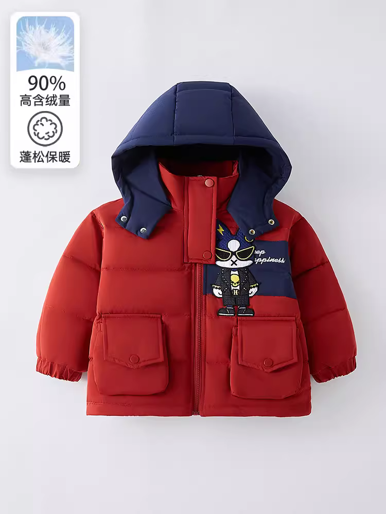 Áo khoác phao bé trai mùa đông 2025 kiểu mới, quần áo mùa đông trẻ em dày dặn, áo khoác thời trang, áo phao giữ ấm cho bé trai