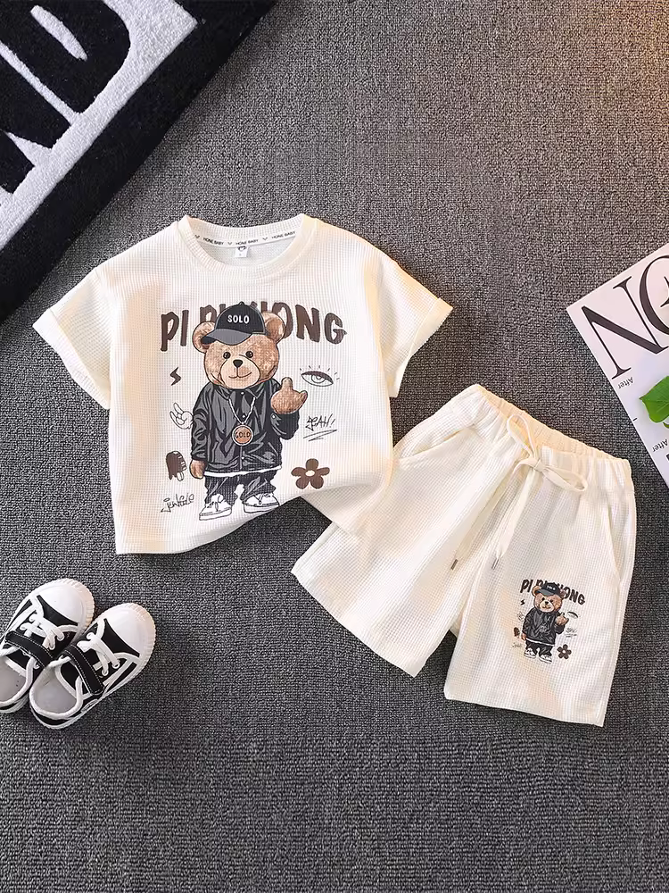 Bộ vest ngắn tay mùa hè cho bé trai 2025, thời trang mới, quần áo trẻ em hot trên mạng, mát mẻ và lịch lãm, quần áo mùa hè cho bé